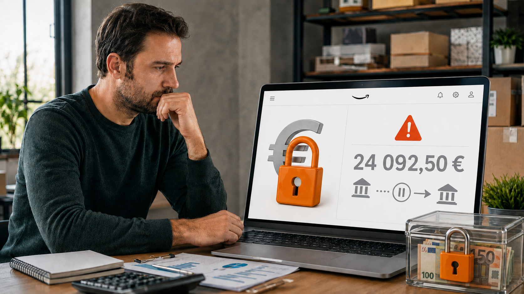 Vendeur Amazon inquiet face à 24 092,50 € de fonds bloqués sur Seller Central